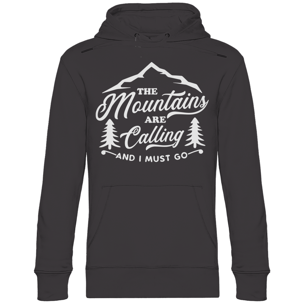 Herren Premium Bio Hoodie The Mountains Are Calling