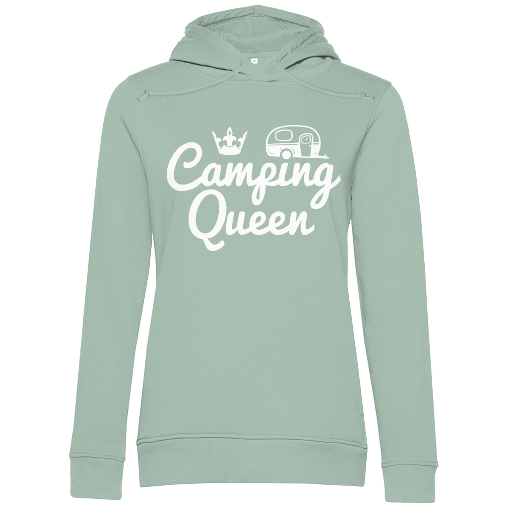 Damen Premium Bio Hoodie Camping Queen Wohnwagen