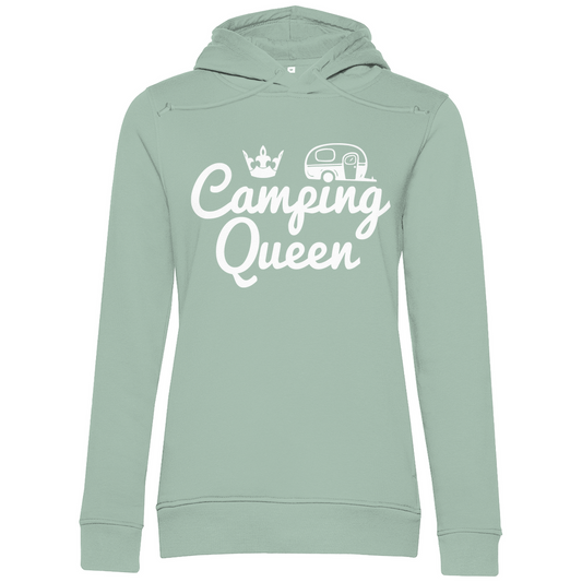Damen Premium Bio Hoodie Camping Queen Wohnwagen