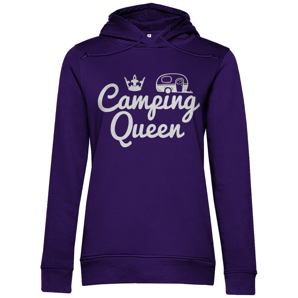 Damen Premium Bio Hoodie Camping Queen Wohnwagen
