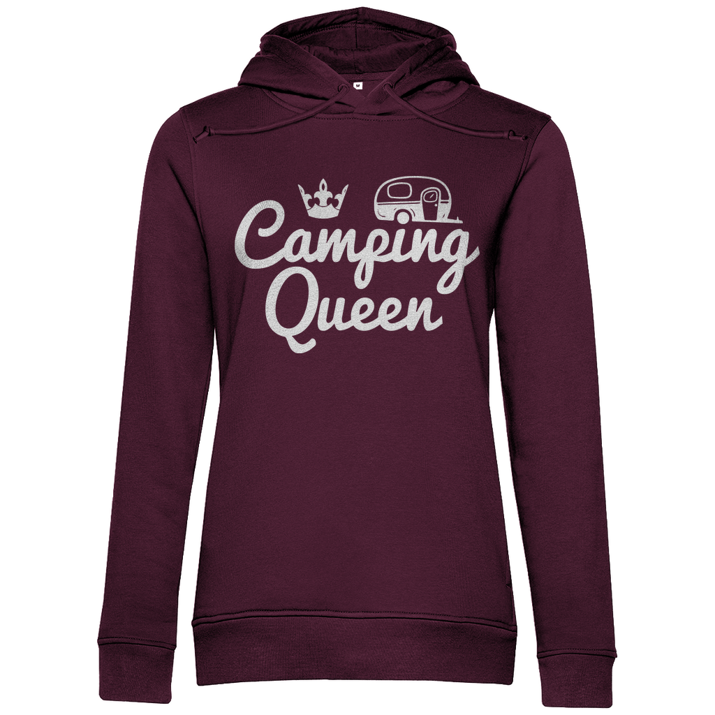 Damen Premium Bio Hoodie Camping Queen Wohnwagen