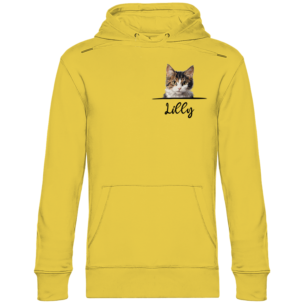 Katze mit Wunschname | Premium Organic Hoodie