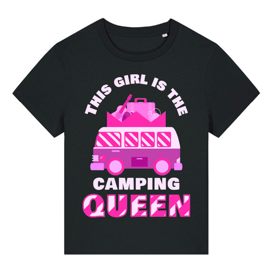 This Girl Is The Camping Queen | Bio Damen T-Shirt Gr. XS