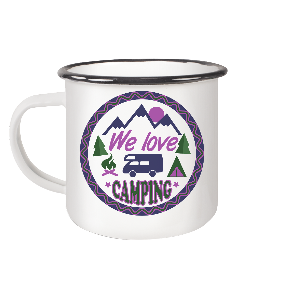 We Love Camping | Emaille Tasse