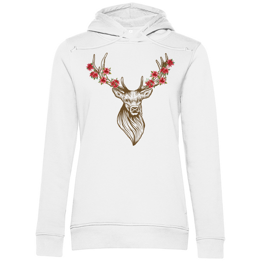 Hirsch mit Blumen | Damen Organic Hoodie