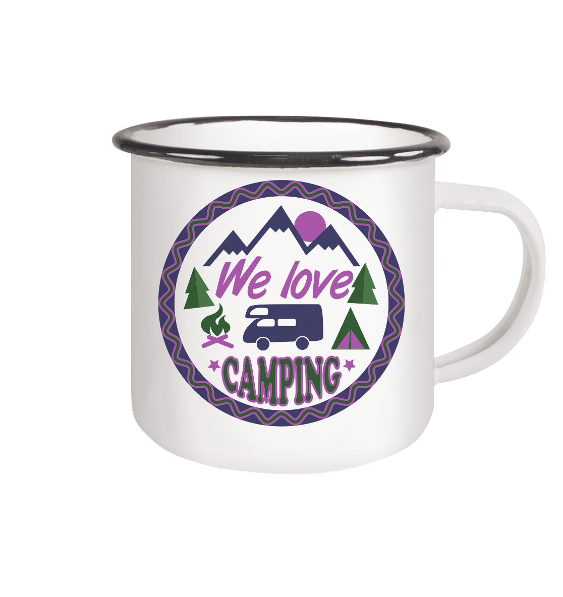 We Love Camping | Emaille Tasse