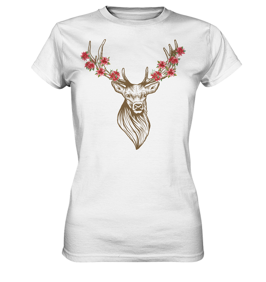 Hirsch mit Blumen | Damen Premium T-Shirt