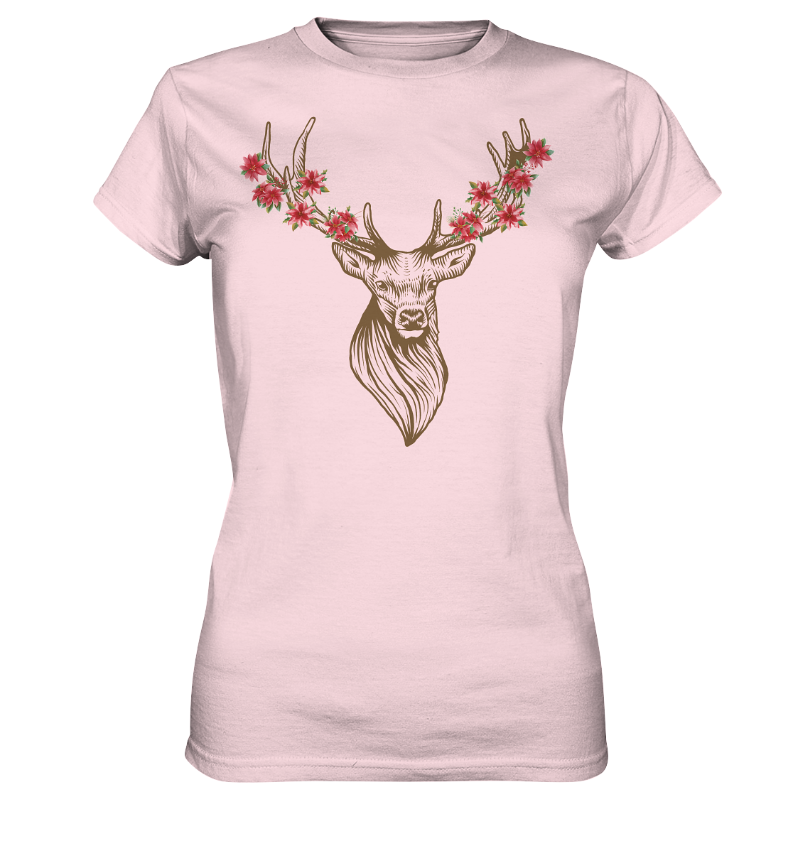 Hirsch mit Blumen | Damen Premium T-Shirt