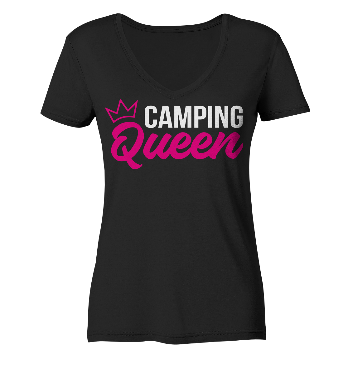 Camping Queen - Ladies V-Neck Shirt