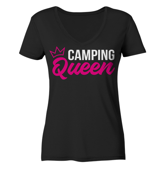 Camping Queen - Ladies V-Neck Shirt