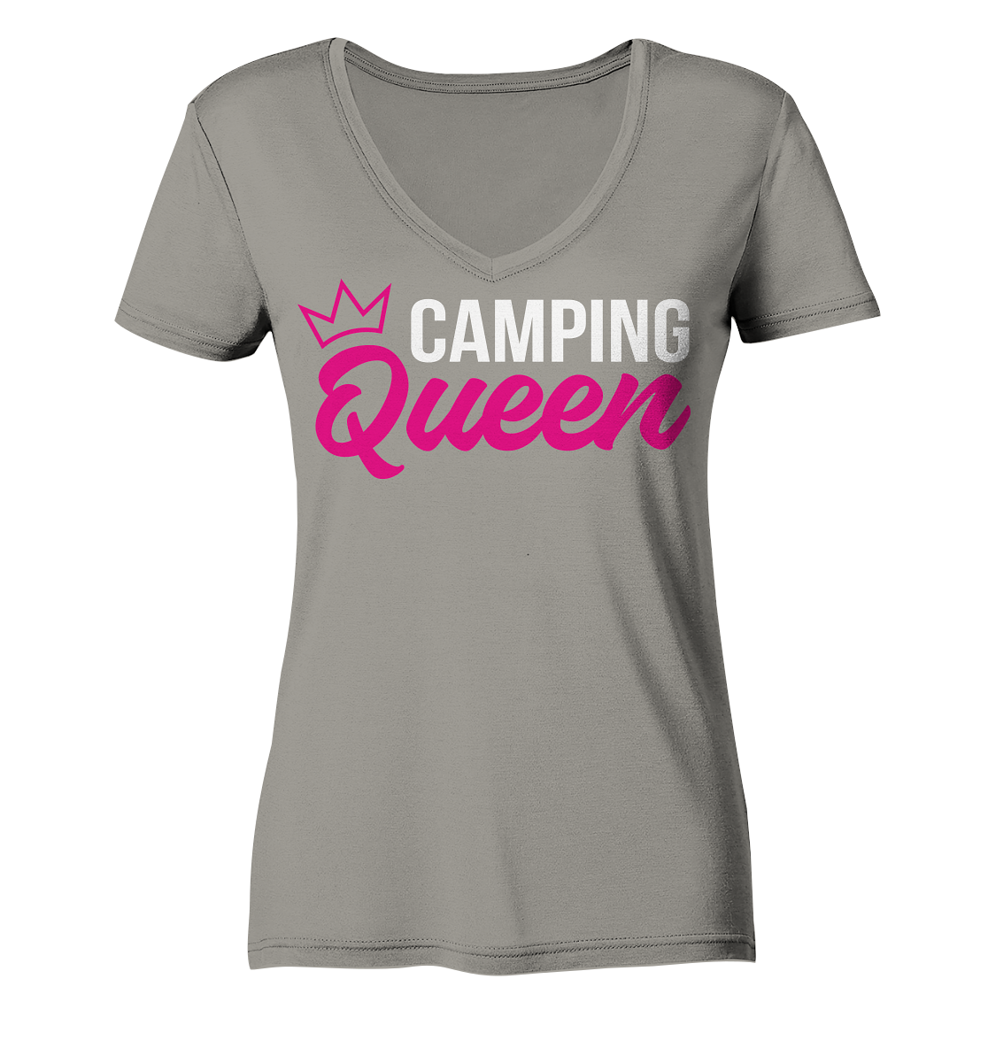 Camping Queen - Ladies V-Neck Shirt