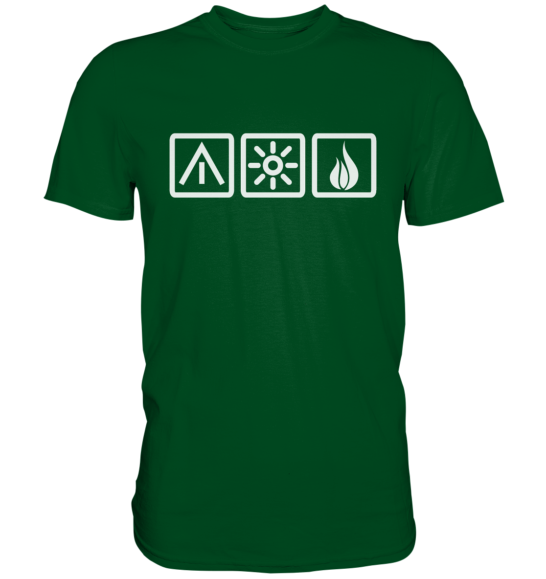Die 3 Camping Elemente - Premium Shirt