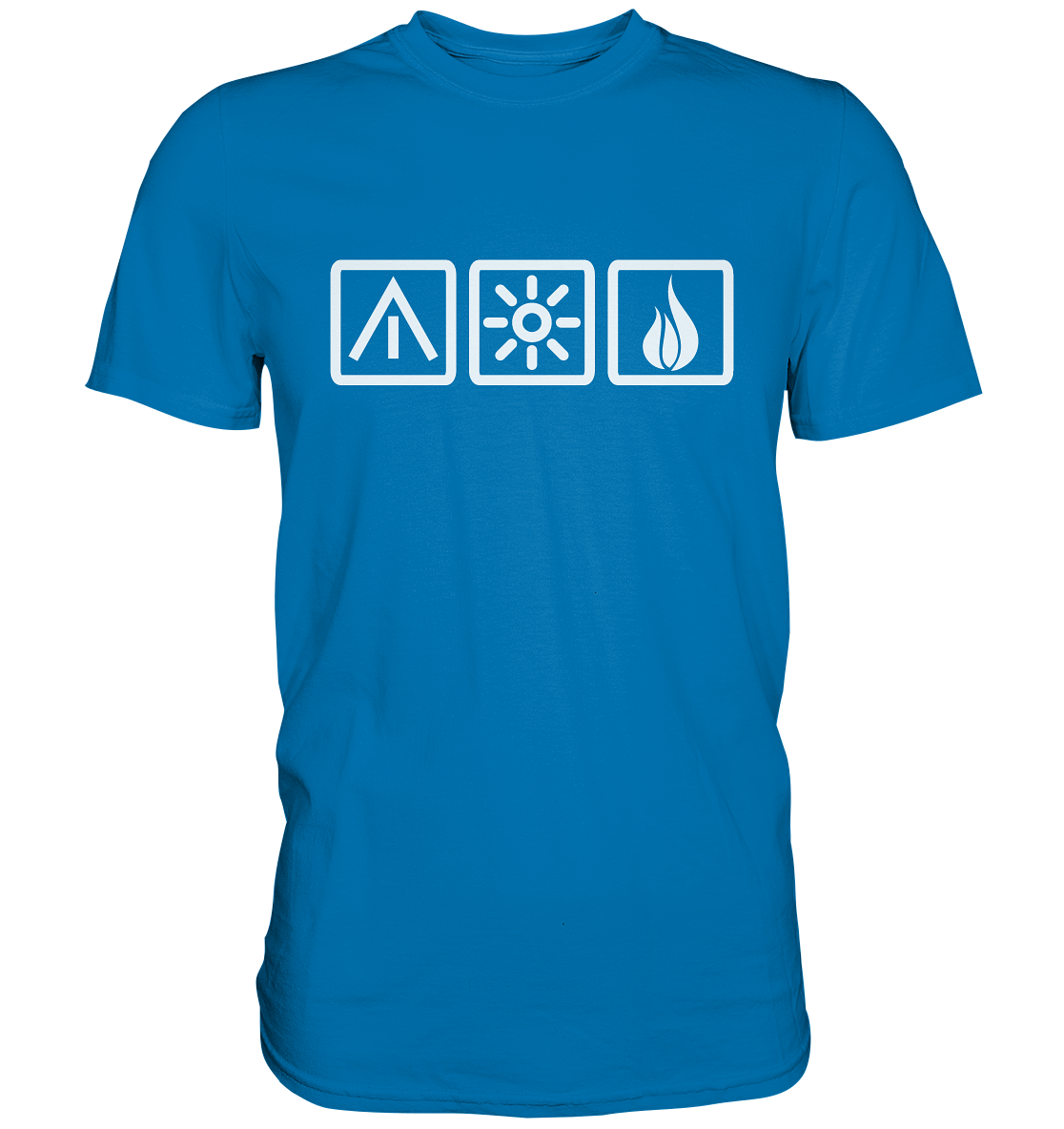 Die 3 Camping Elemente - Premium Shirt