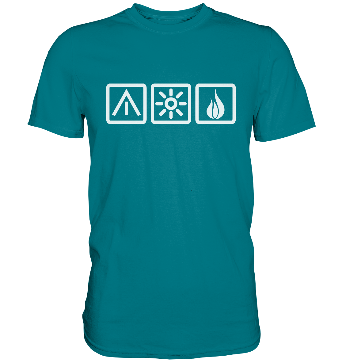 Die 3 Camping Elemente - Premium Shirt