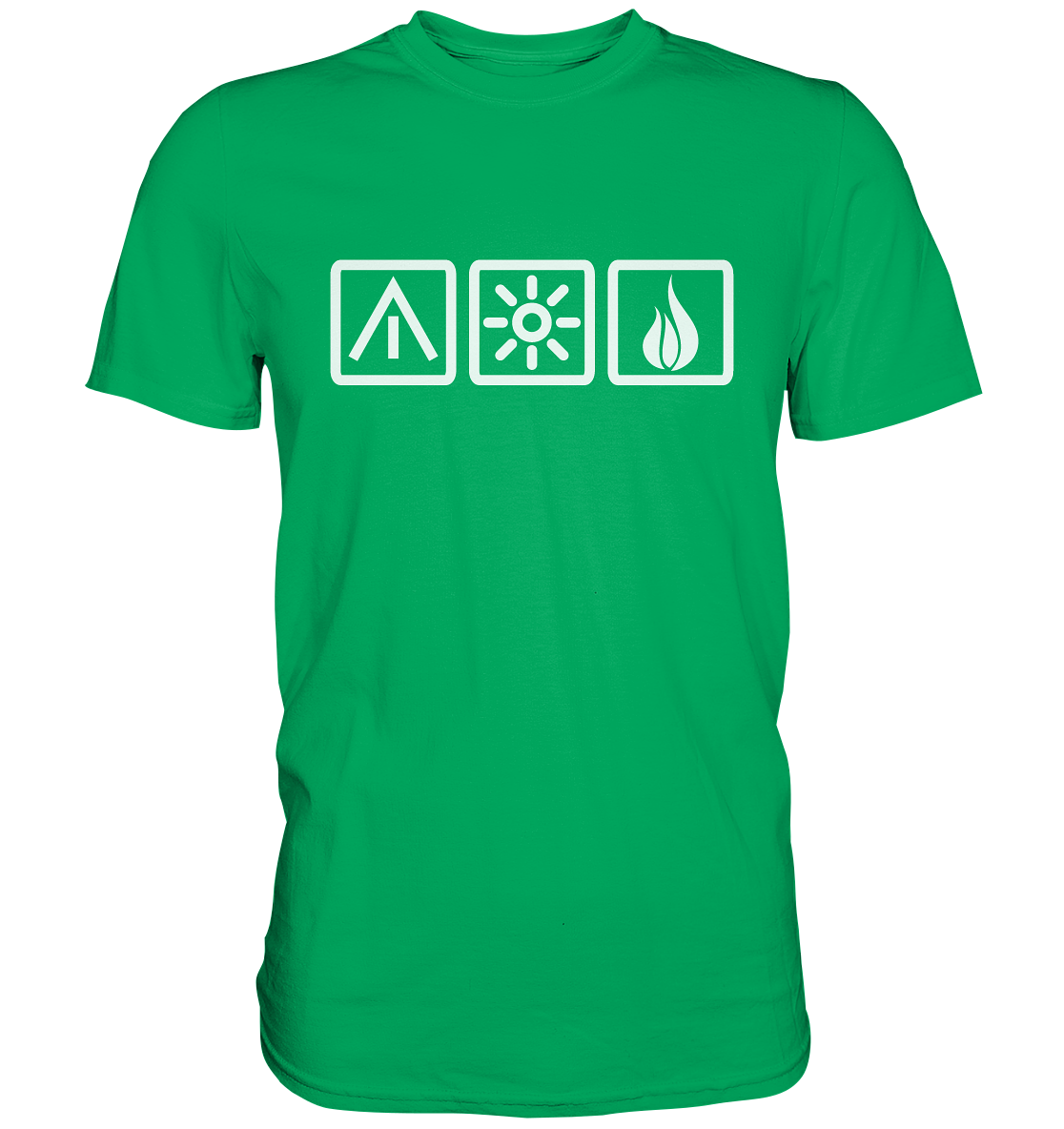 Die 3 Camping Elemente - Premium Shirt