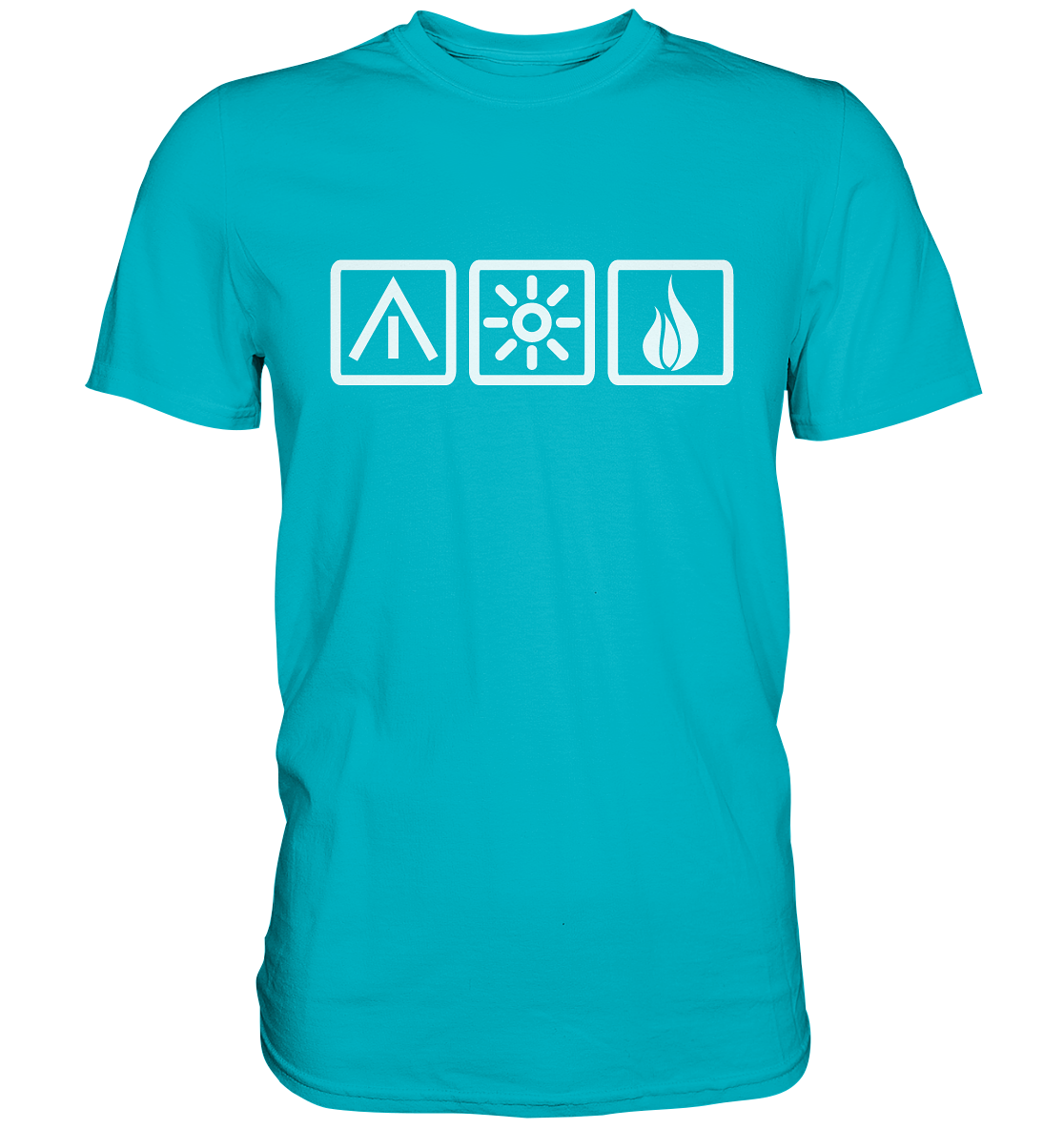 Die 3 Camping Elemente - Premium Shirt