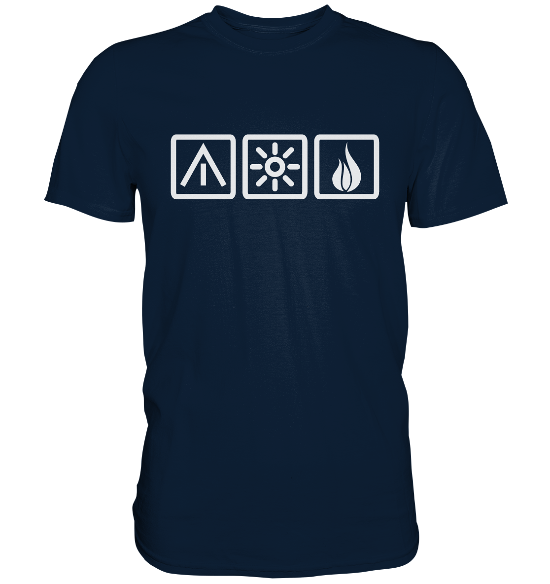 Die 3 Camping Elemente - Premium Shirt