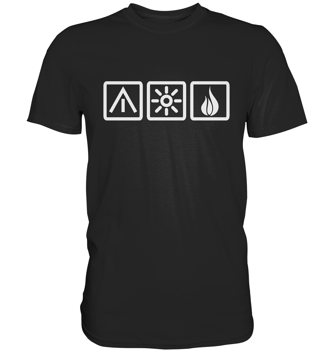 Die 3 Camping Elemente - Premium Shirt