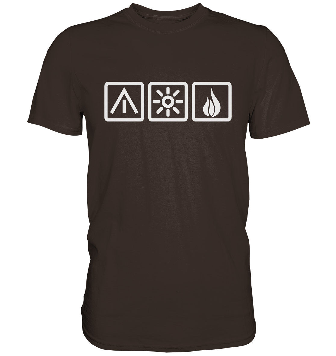 Die 3 Camping Elemente - Premium Shirt