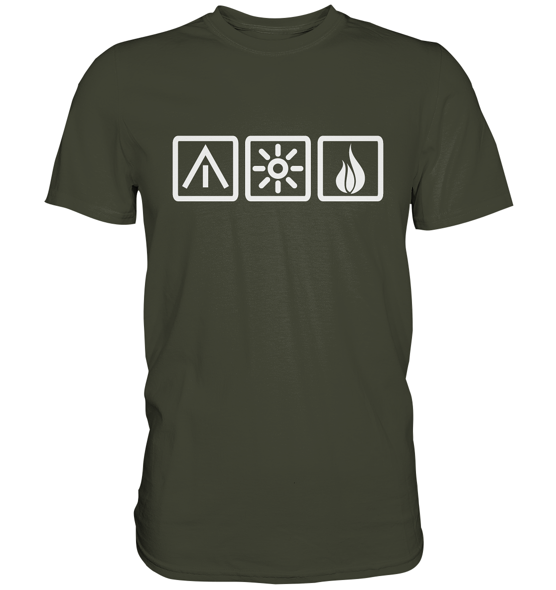 Die 3 Camping Elemente - Premium Shirt