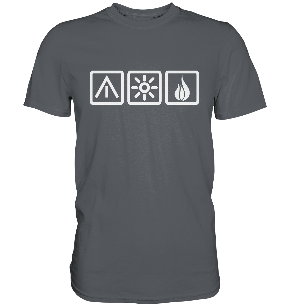 Die 3 Camping Elemente - Premium Shirt