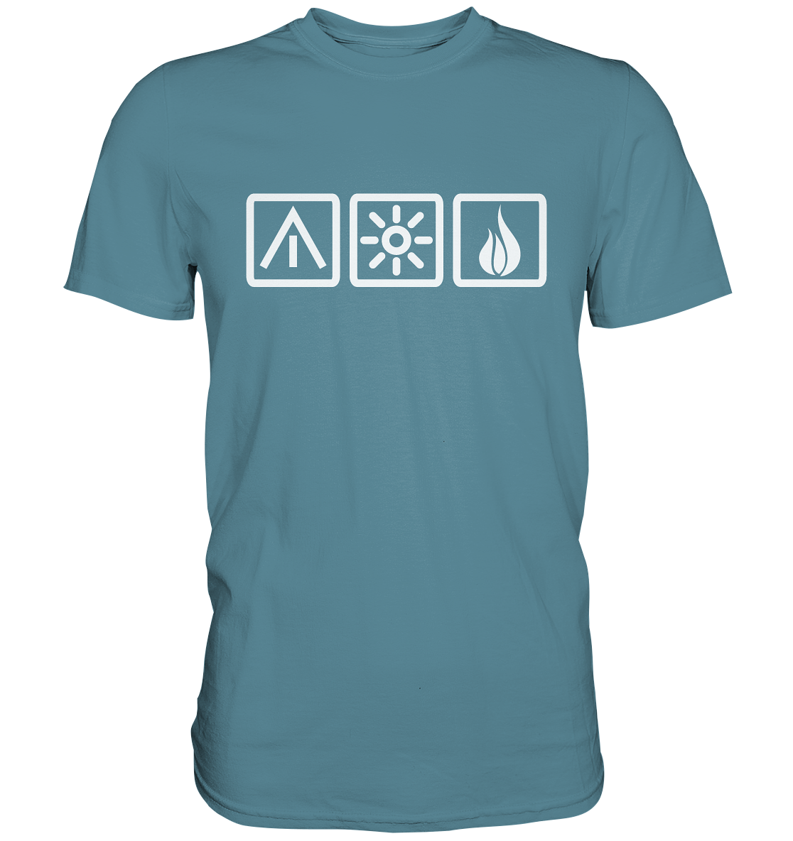 Die 3 Camping Elemente - Premium Shirt