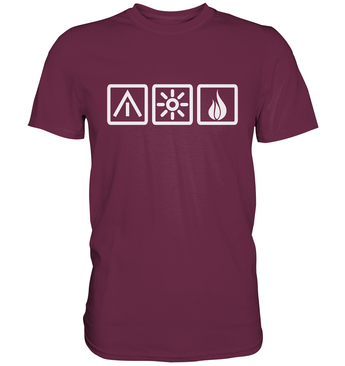 Die 3 Camping Elemente - Premium Shirt