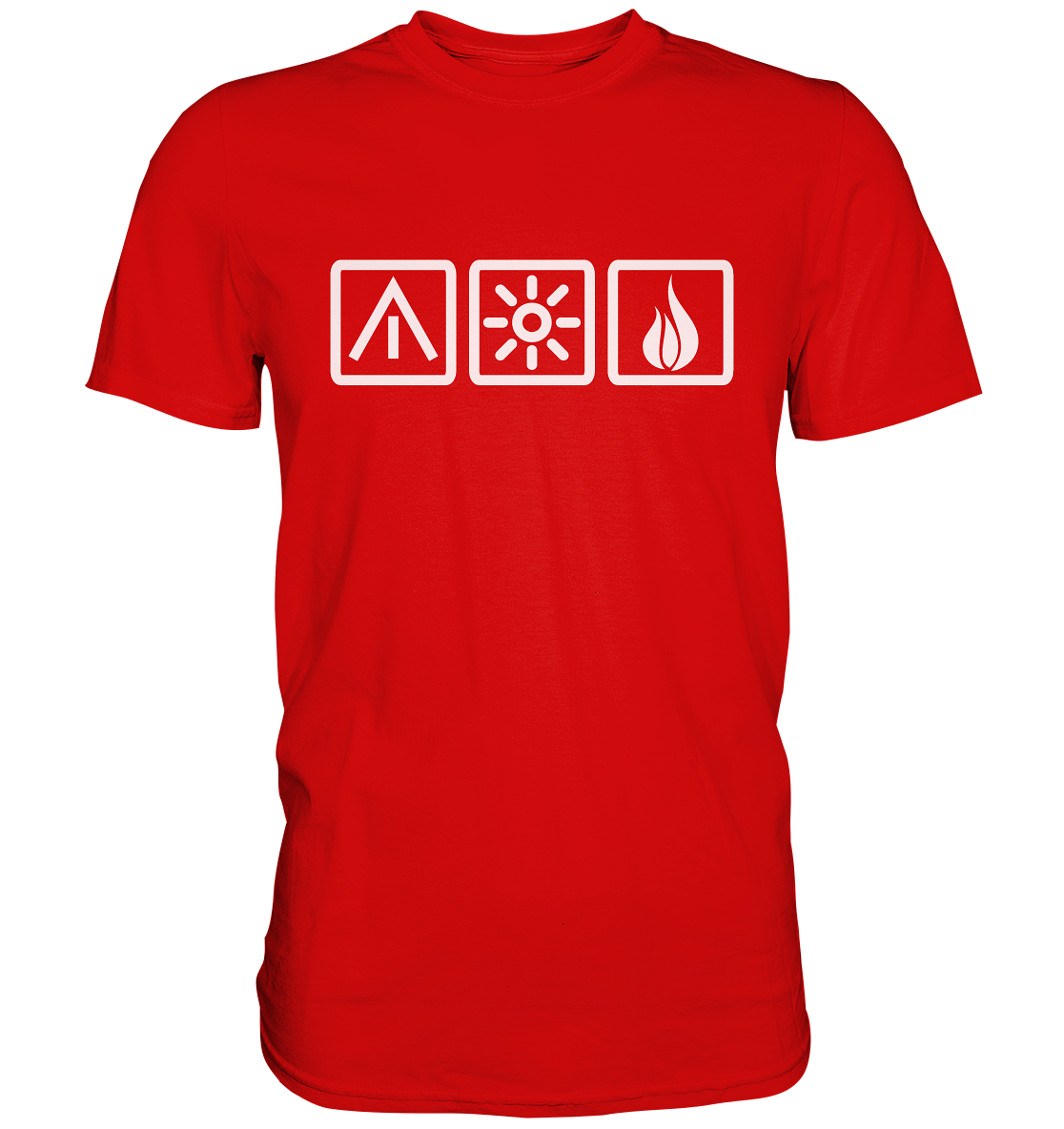 Die 3 Camping Elemente - Premium Shirt