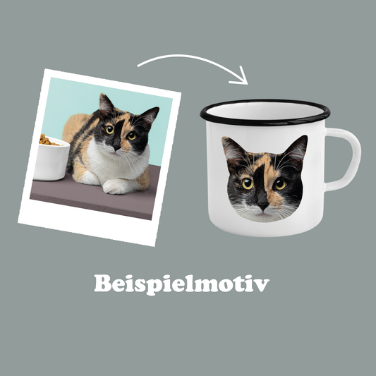 Dein Katzenmotiv | Emailletasse