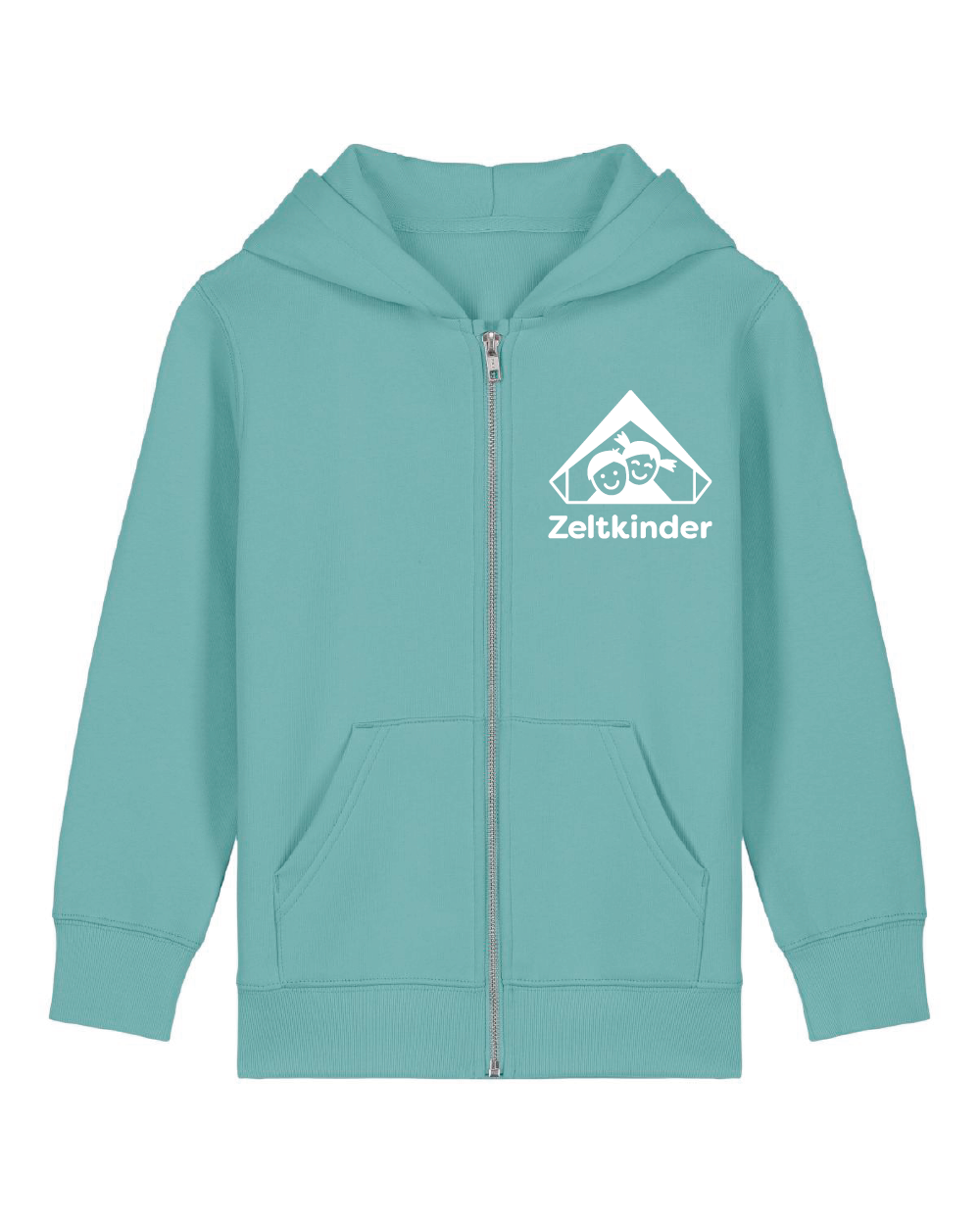 Zeltkinder | Bio Kinder Zip-Hoodie | Frontdruck