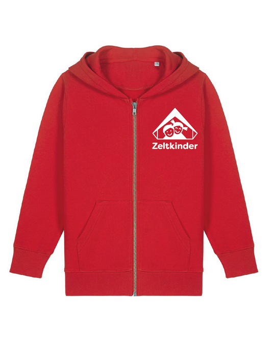 Zeltkinder | Bio Kinder Zip-Hoodie | Frontdruck