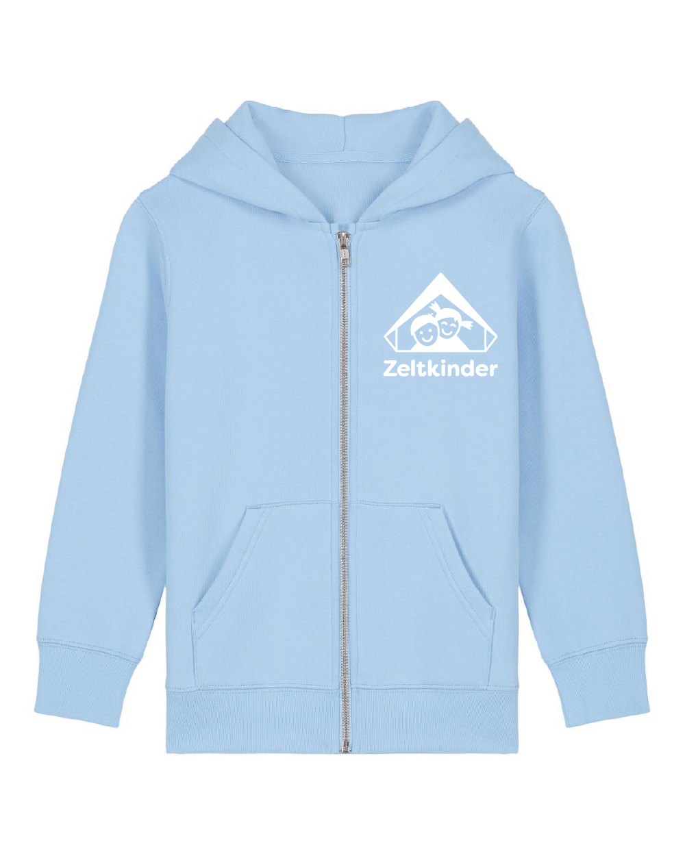 Zeltkinder | Bio Kinder Zip-Hoodie | Frontdruck