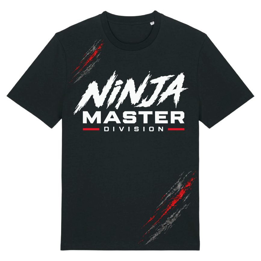 Ninja Master Division by Marco Faußer | Bio Premium T-Shirt | Front- & Rückendruck