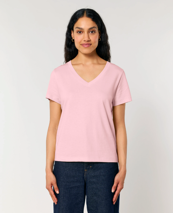 Camping Day | Damen Organic V-Neck Shirt Gr. M