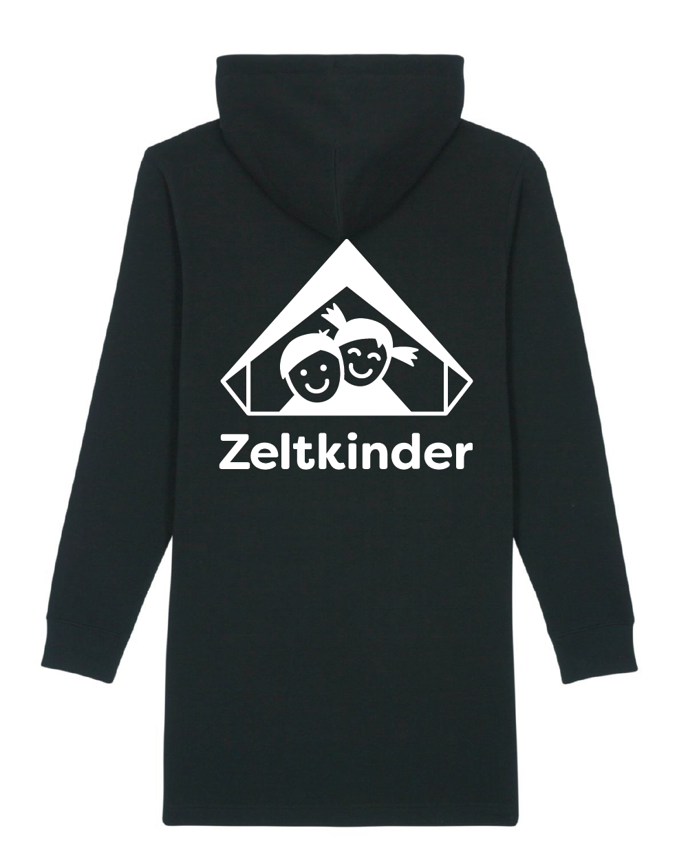 Zeltkinder | Bio Hoodiekleid | Druckposition wählbar