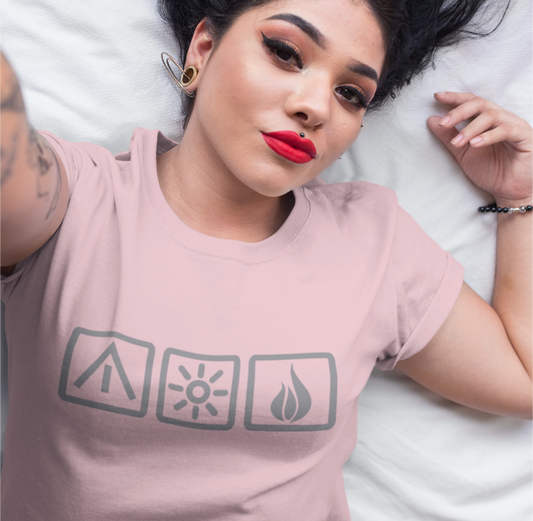 Die 3 Camping-Elemente | Damen T-Shirt