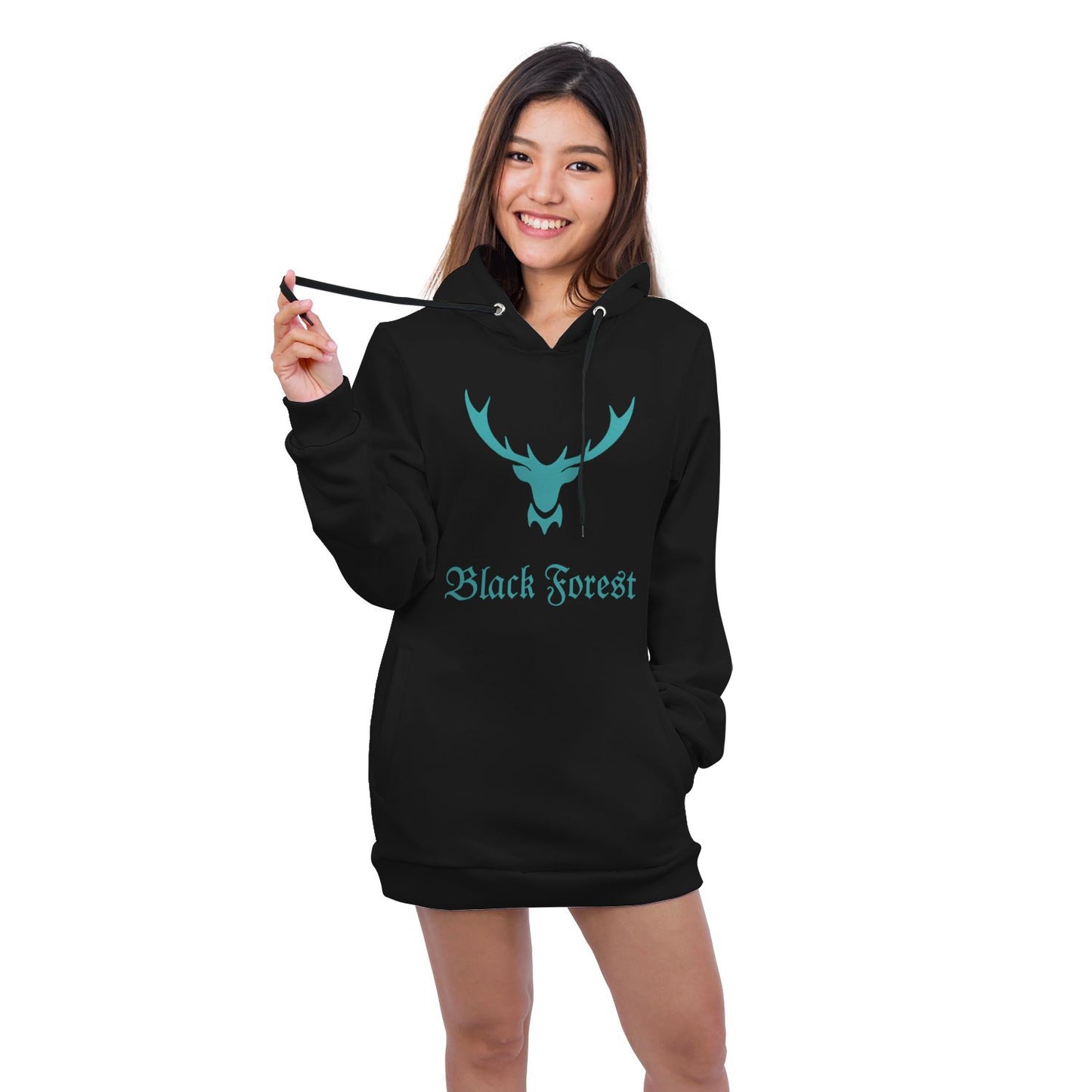 Black Forest Hirschgeweih | Organic Hoodie Kleid