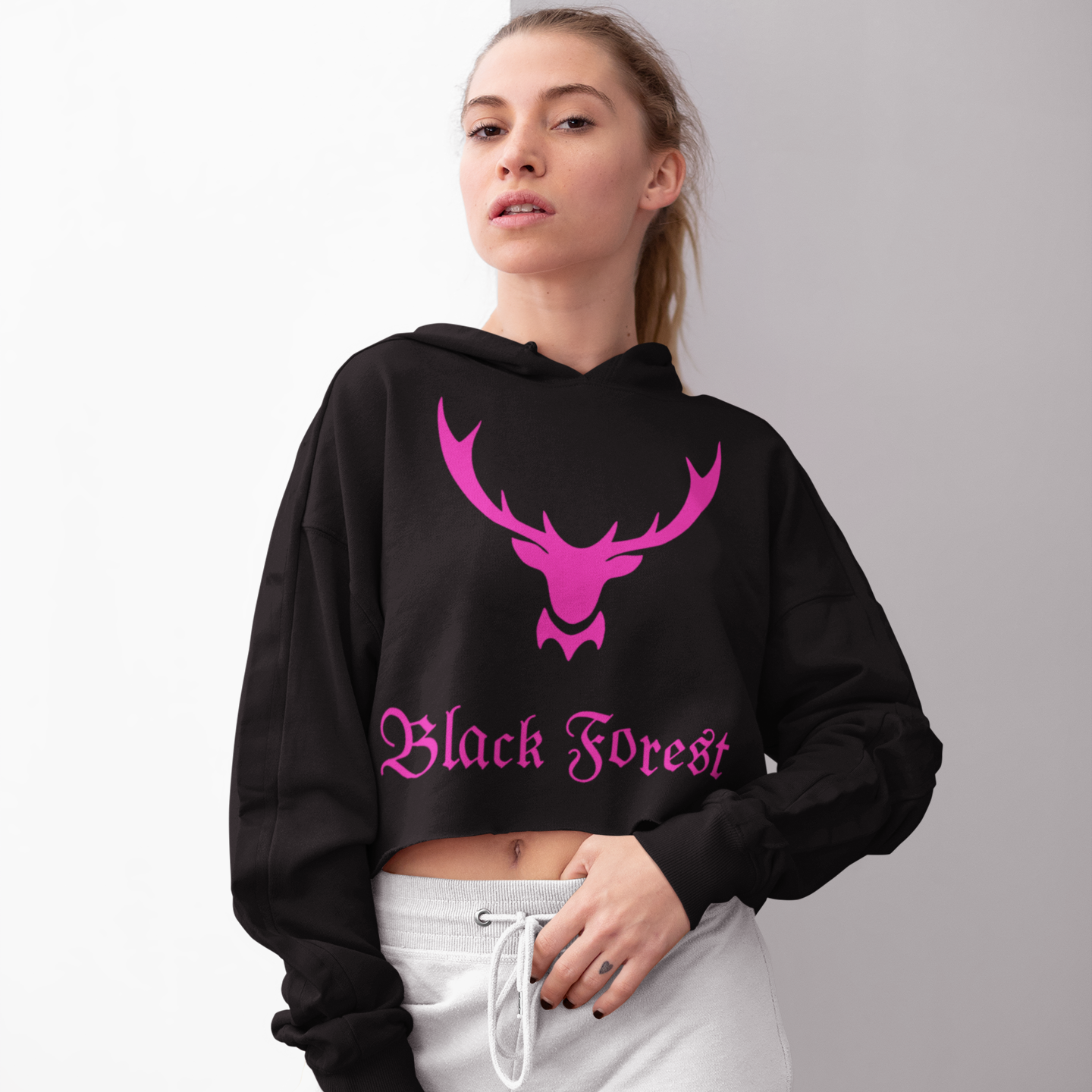 Black Forest Hirschgeweih | Cropped Hoodie