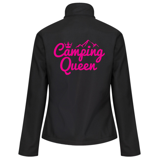 Camping Queen | Damen Softshell Jacke Rückendruck