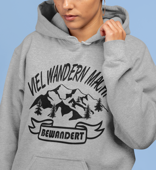 Viel wandern macht bewandert | Hoodie Sportgrau Gr. M