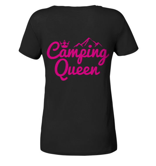 Camping Queen | Damen Organic T-Shirt Rückendruck