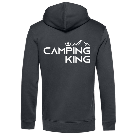 Camping King | Unisex Organic Zip-Hoodie Rückendruck