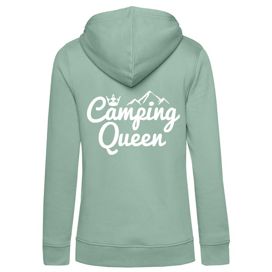 Camping Queen | Organic Hoodie Rückendruck