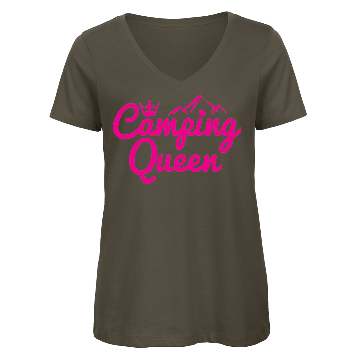 Camping Queen | Organic Damen V-Neck Shirt