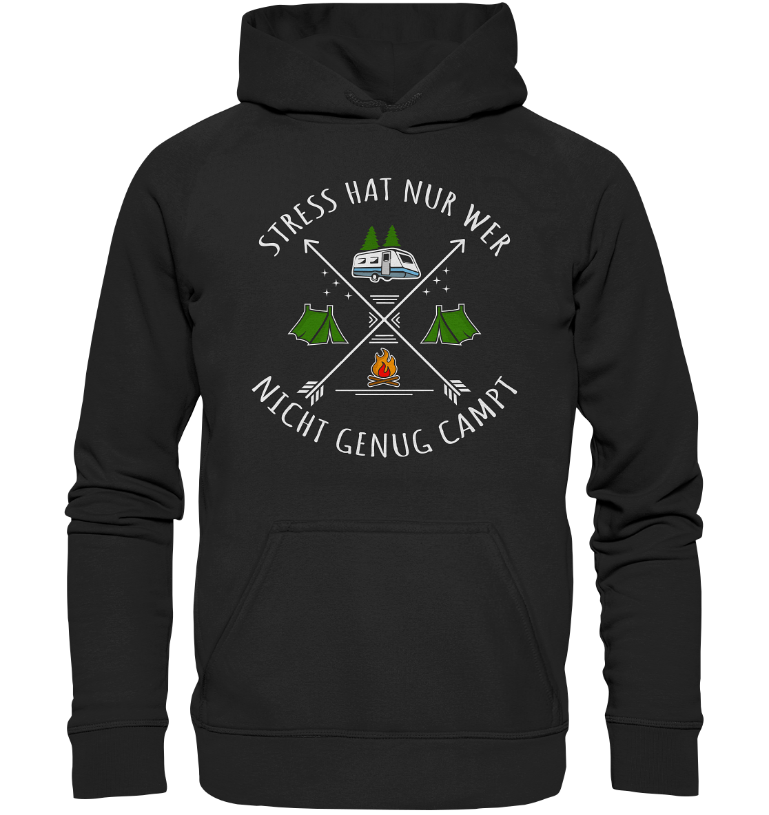 Stress hat nur wer nicht genug campt - Basic Unisex Hoodie