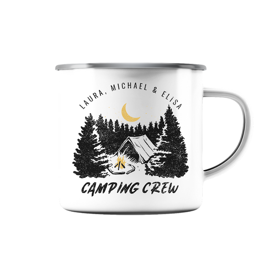 Camping Crew | - Emaille Tasse (Silber)
