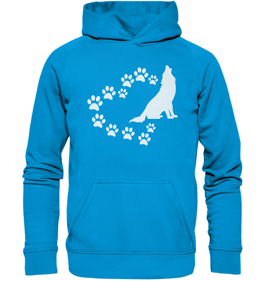 Pfotenherz mit Wolf | Kinder Hoodie