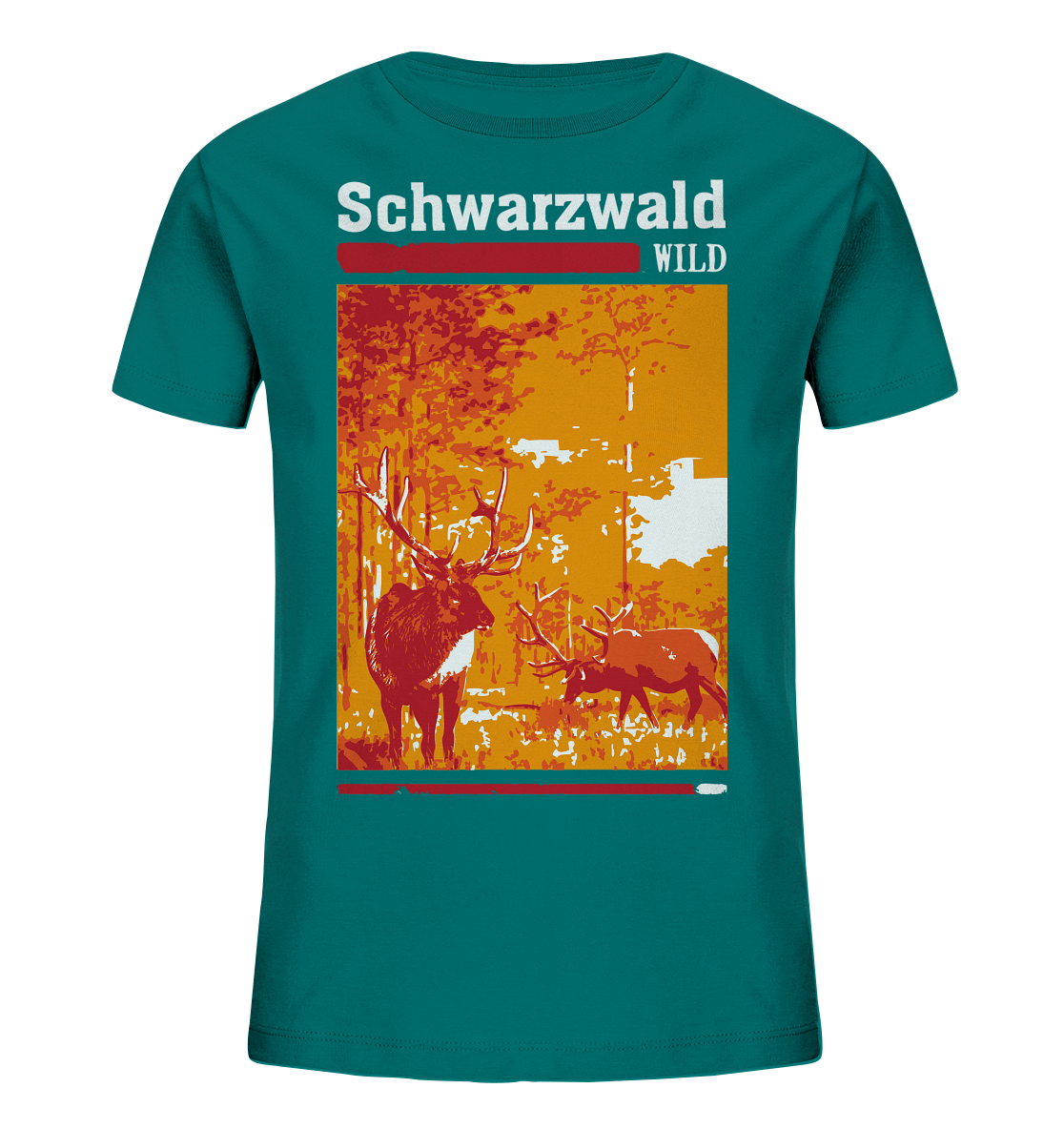 Schwarzwald Wild Hirsch | Kinder Bio T-Shirt Organic 98-164