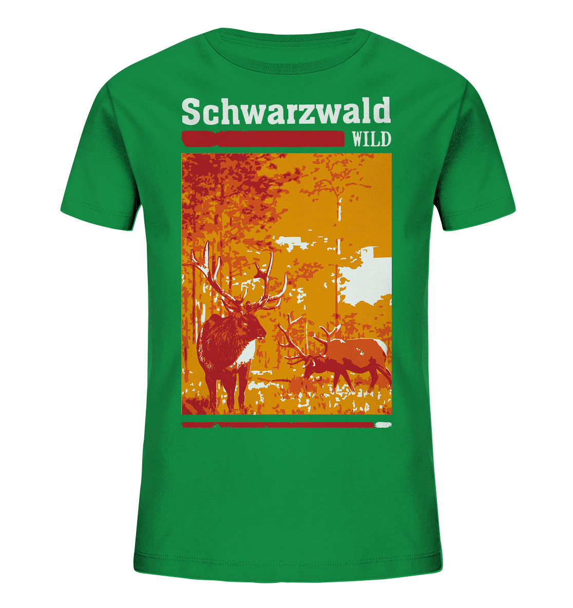 Schwarzwald Wild Hirsch | Kinder Bio T-Shirt Organic 98-164