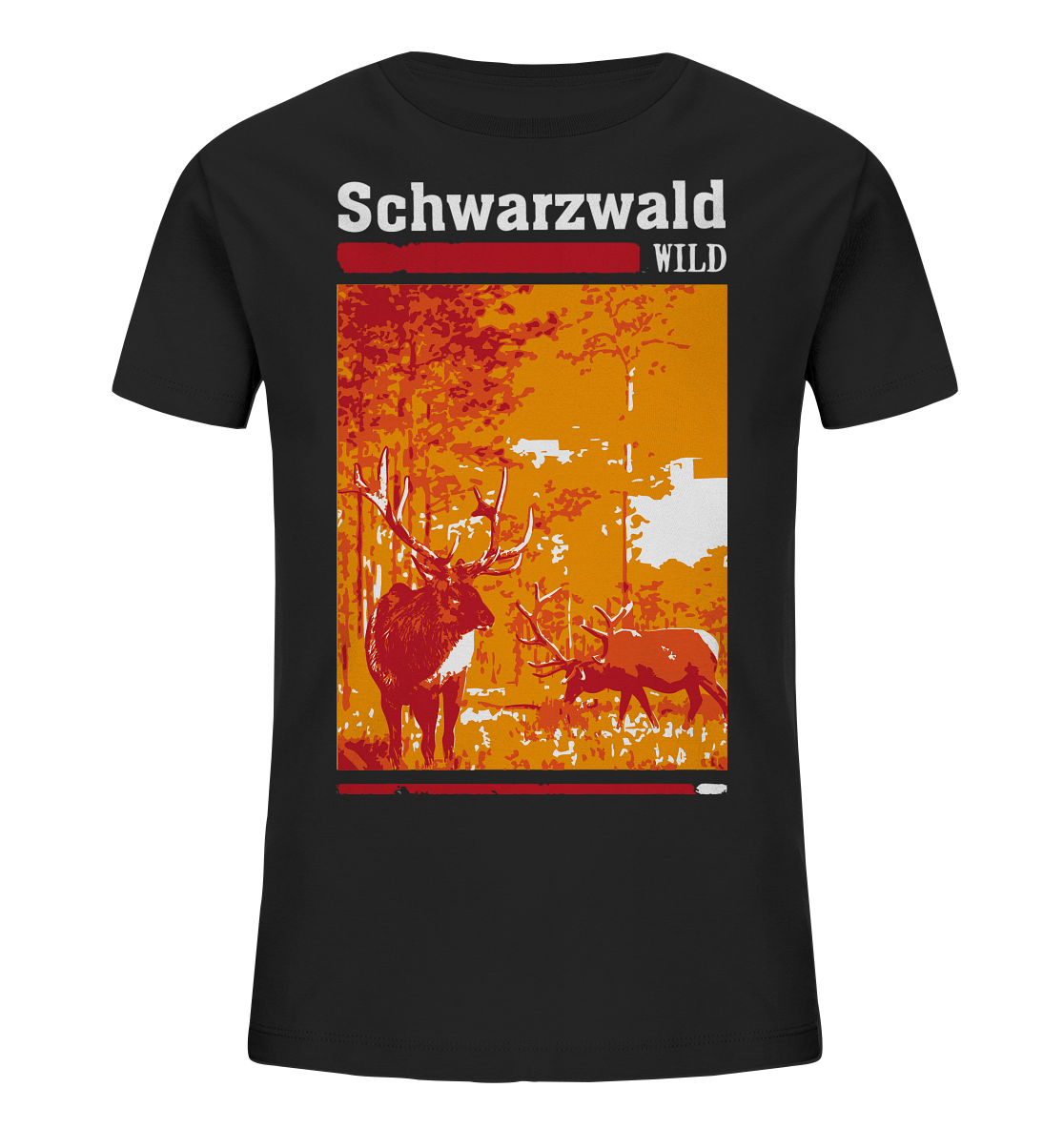Schwarzwald Wild Hirsch | Kinder Bio T-Shirt Organic 98-164